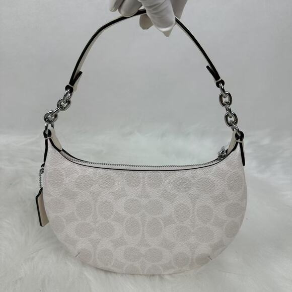 Coach Mini Payton Bag In Signature Canvas In Silver/Chalk CBA79 NWT - Picture 3 of 7